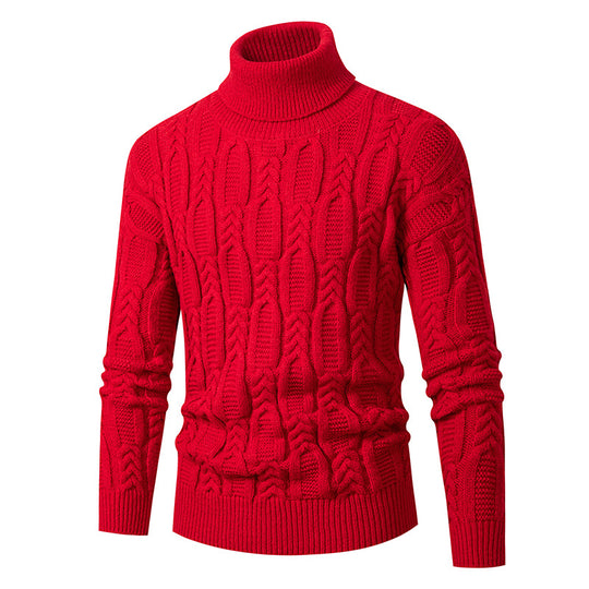 Herren Hochwertiger Rollkragenpullover mit Strukturmuster EB