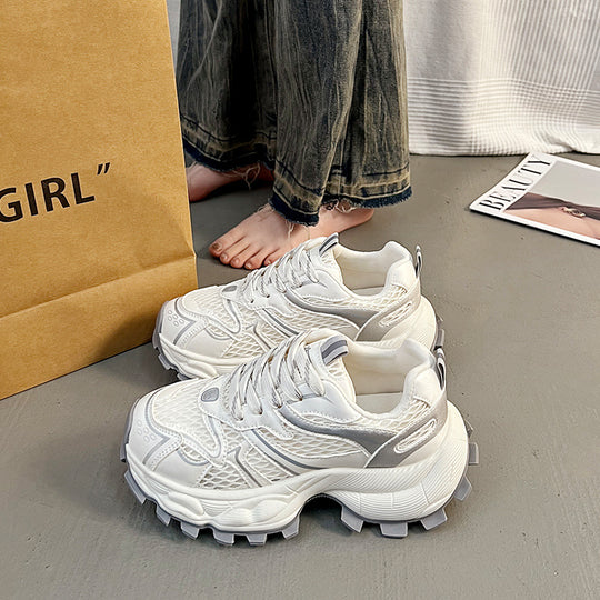 Damen Ultra-leichte Fitness-Sneaker mit atmungsaktiver Netzstruktur und stoßdämpfender Sohle EB