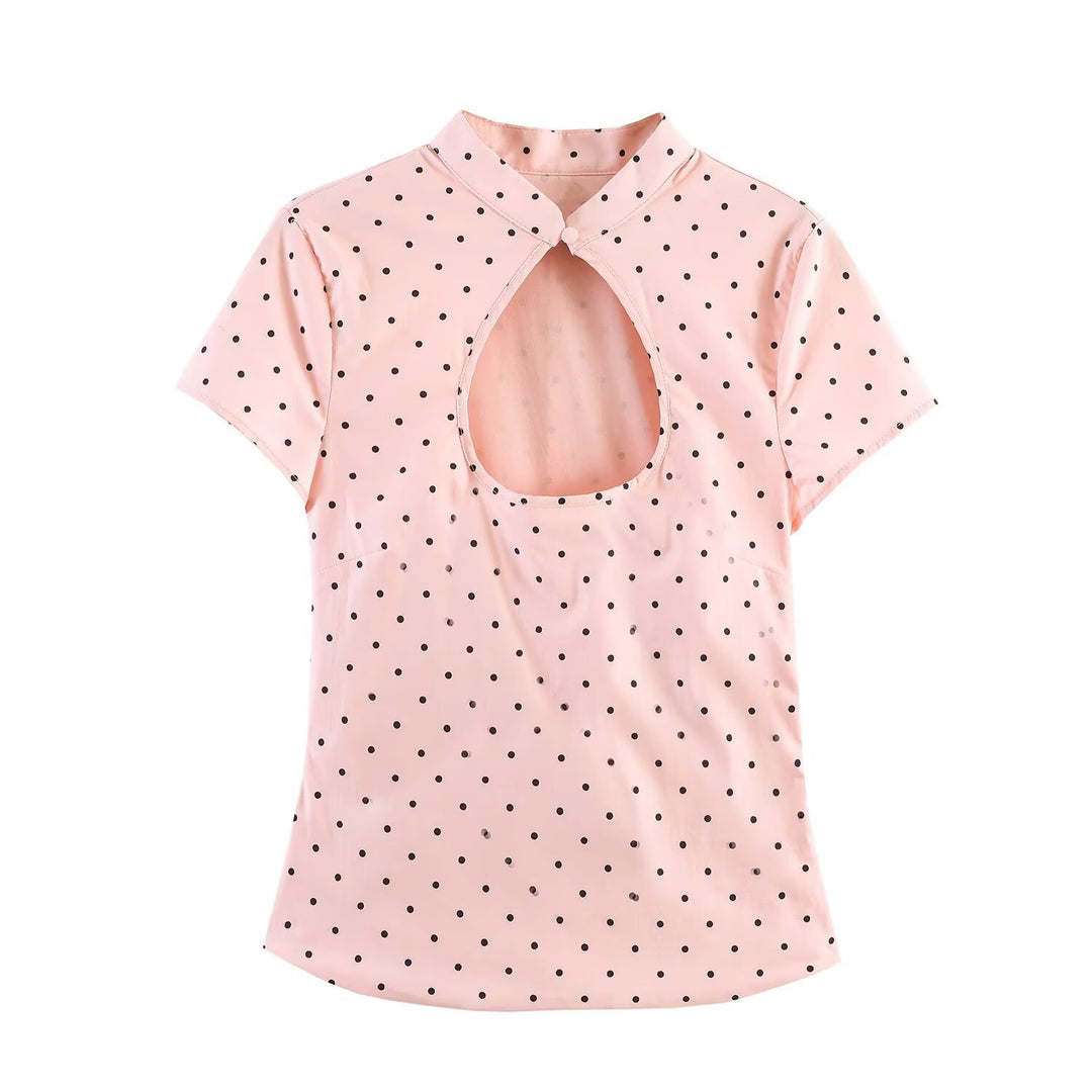 Damen Bluse mit innovativem Ausschnitt und elegantem Kragen EB