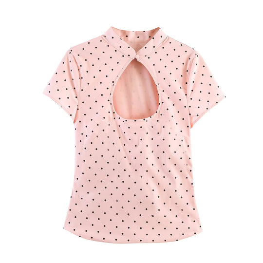 Damen Bluse mit innovativem Ausschnitt und elegantem Kragen EB