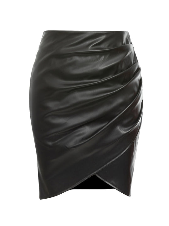 Damen rock mit asymmetrischer Drapierung und schickem Schnitt EB
