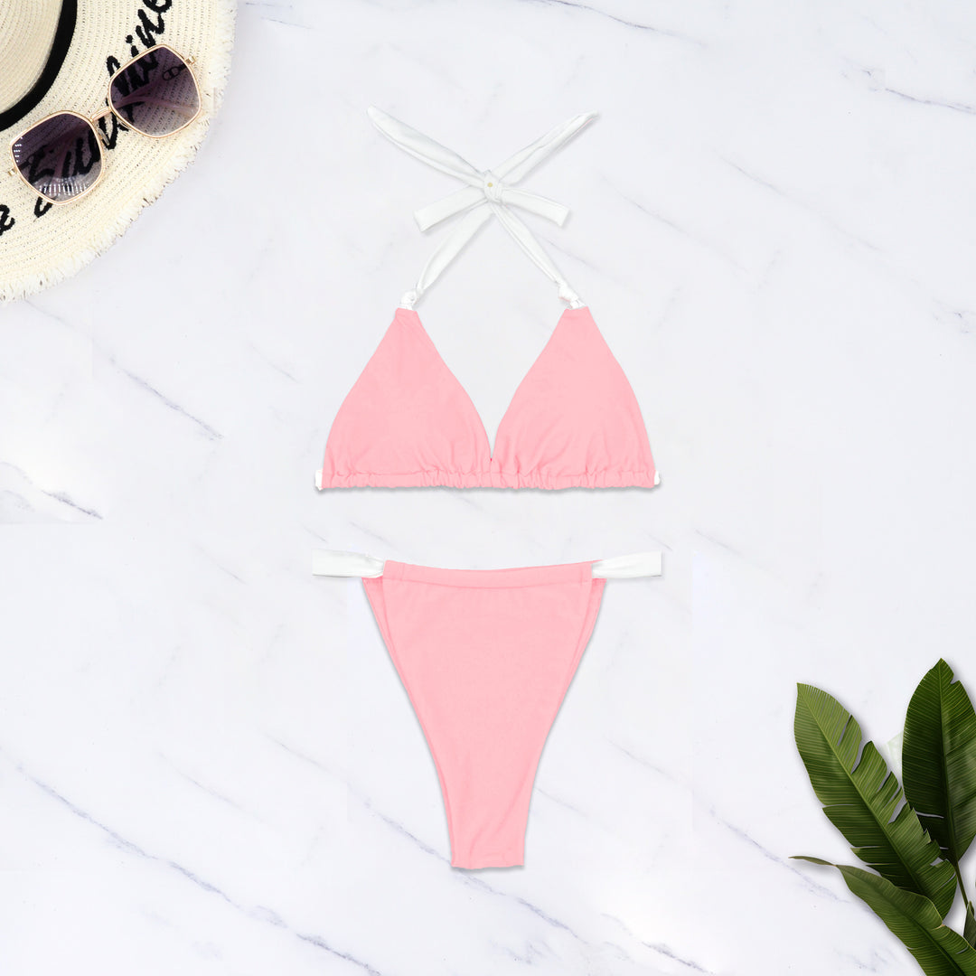 Damen Triangel-Bikini mit verstellbaren Trägern und elastischem Bund EB