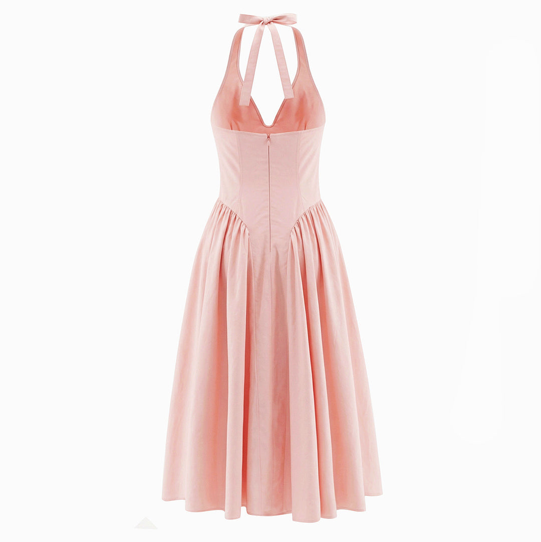 Damen Maxikleid mit tiefem V-Ausschnitt und Pommes-Rockdesign EB