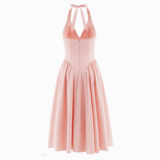 Damen Maxikleid mit tiefem V-Ausschnitt und Pommes-Rockdesign EB