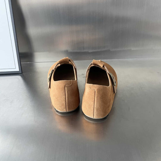 Damen Komfortable Wildleder-Clogs mit verstellbarem Riemen und ergonomischem Fußbett EB