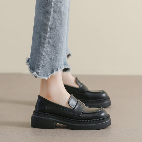Damen Mokassins mit modischem Plateau und eleganter Schnalle EB