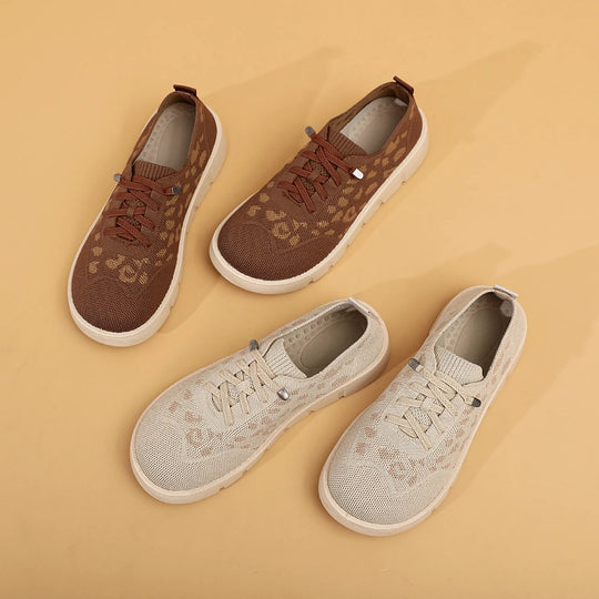 Damen Atmungsaktive Sneaker mit modischem Leopardenmuster EB