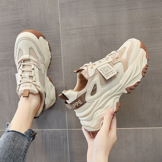 Damen Sportliche Chunky Sneakers mit atmungsaktiver Konstruktion und rutschfester Sohle EB