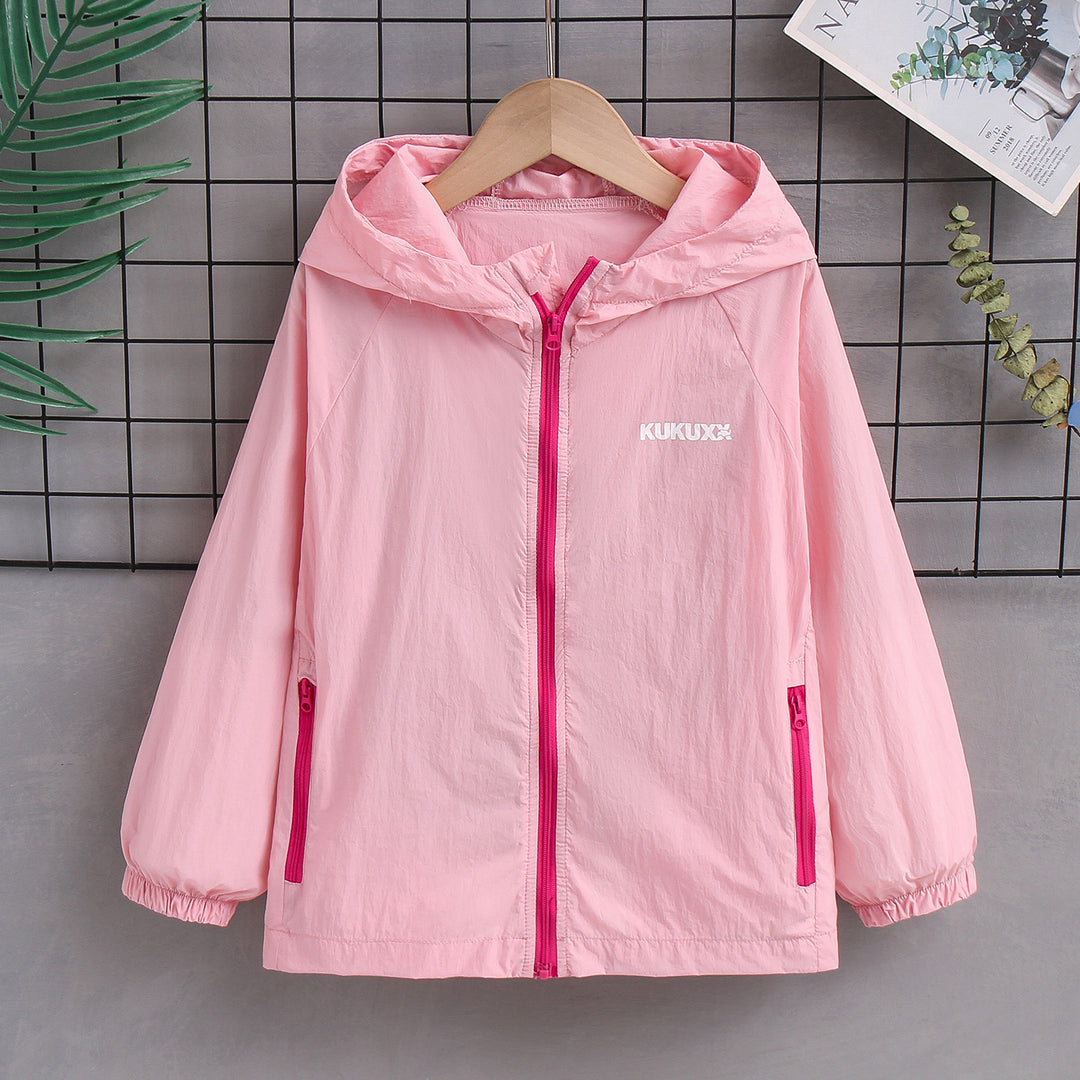 Damen nan ultraleichte Kapuzen-Nylonjacke mit UV-Schutz, winddichter Ausstattung und Reißverschlusstaschen R&B
