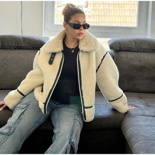 Damen Fleecejacke mit hohem Kragen EB