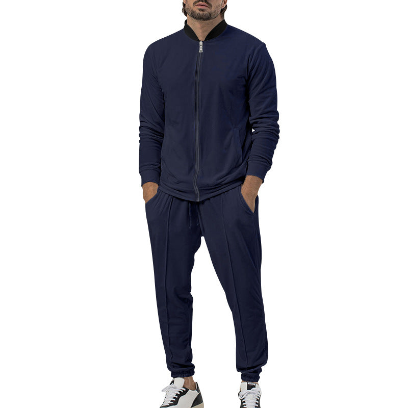 Herren Sportliches Freizeit-Set mit hochschließendem Kragen und Reißverschluss EB