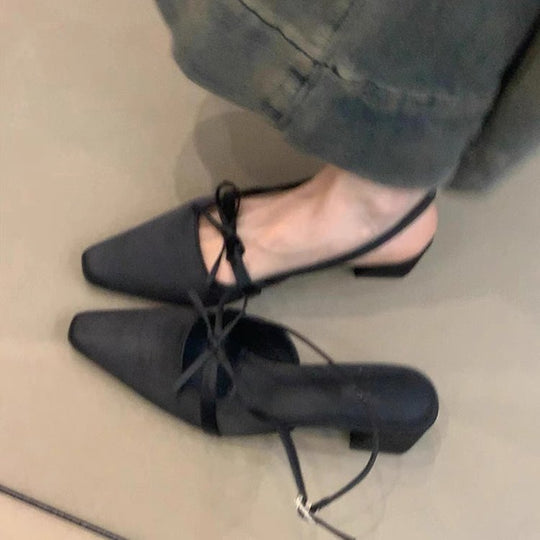 Damen elegante Slingback-Ballerinas mit dekorativem Schleifenakzent EB