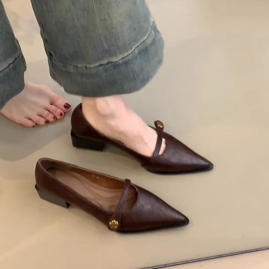 Damen Elegante Pumps mit modischem Riemen und komfortablem Blockabsatz EB