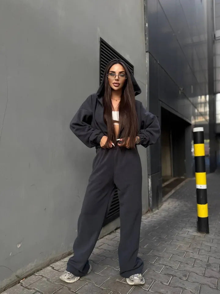 Damen Urbaner Oversized Jumpsuit mit Kapuze EB