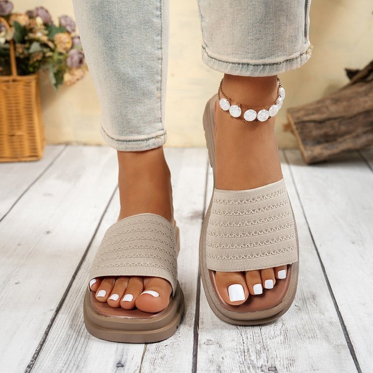 Damen Komfort-Sandalen mit modischem Gewebe-Riemen EB
