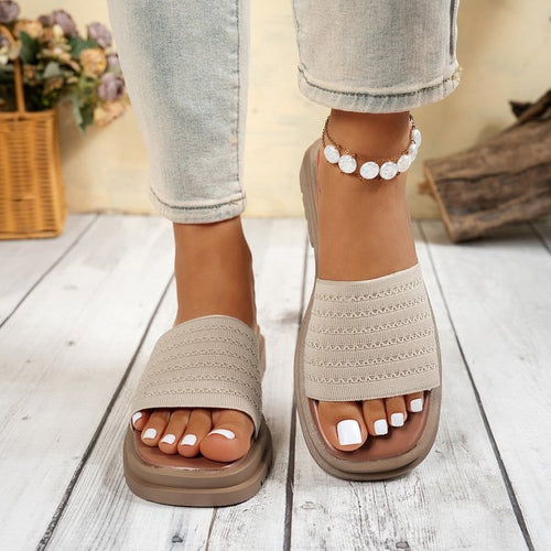 Damen Komfort-Sandalen mit modischem Gewebe-Riemen EB