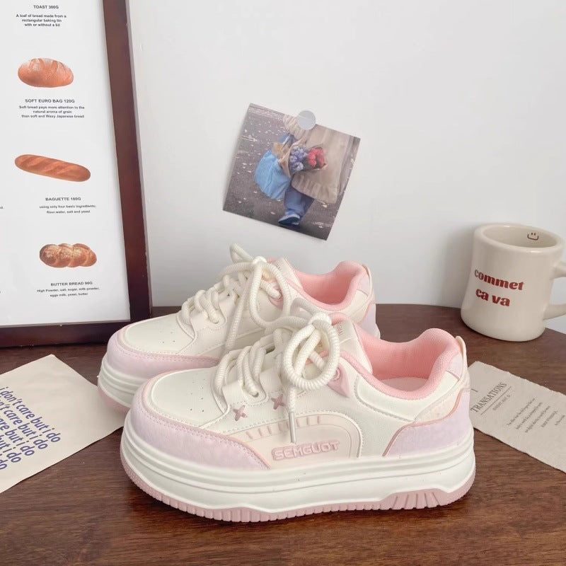 Damen Komfortable Plateausneaker mit atmungsaktivem Obermaterial und dämpfender Sohle EB