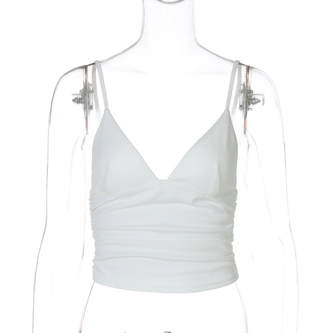 Damen Elegantes Spaghetti-Top mit Raffungen EB