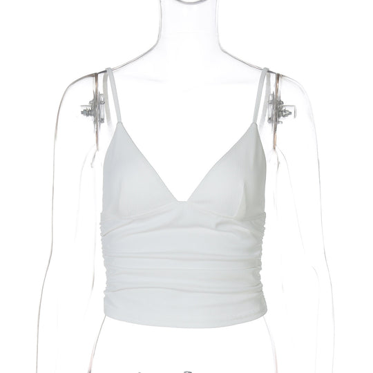 Damen Elegantes Spaghetti-Top mit Raffungen EB