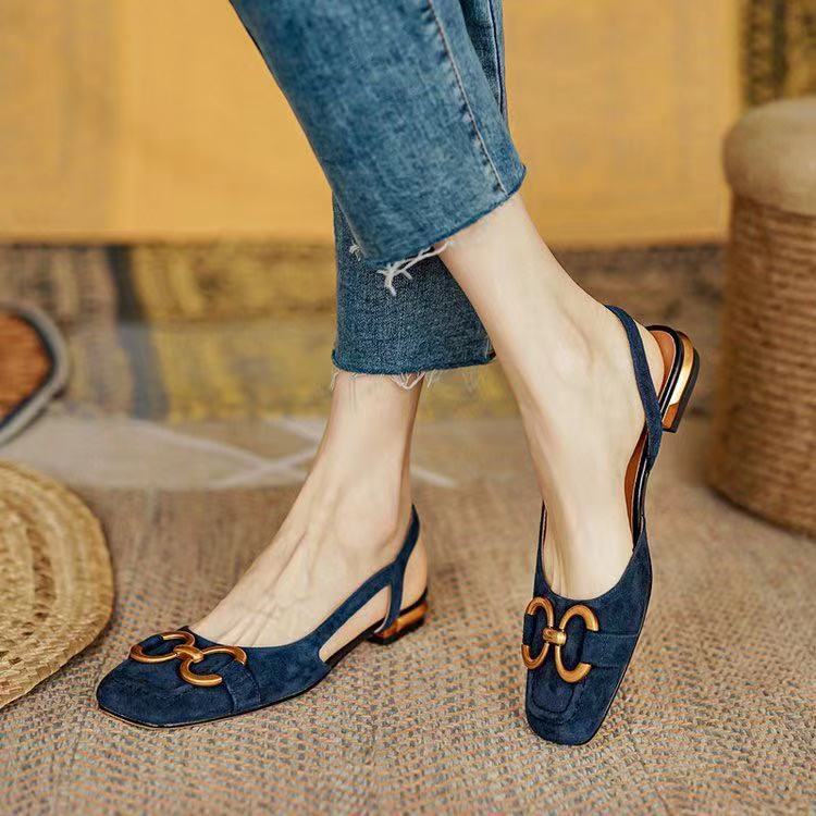 Damen Slingback Ballerinas mit eleganter Schnallen-Applikation EB