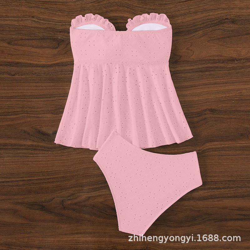 Damen Bustier-Badeanzug mit elegantem Rüschendesign EB