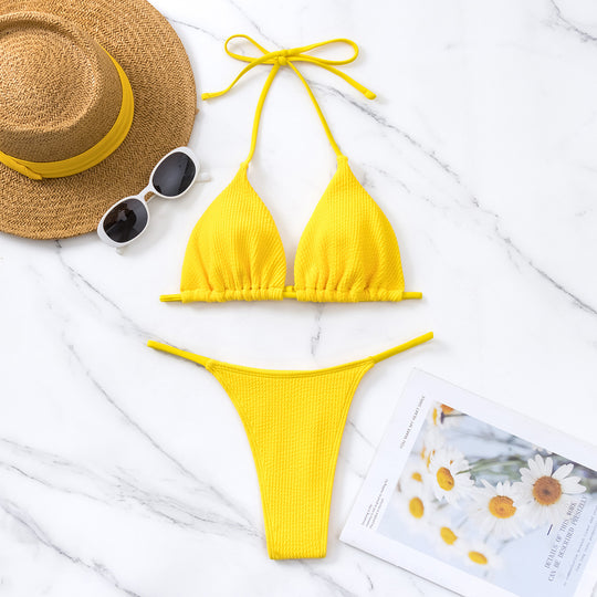 Damen Triangel-Bikini mit strukturiertem Material EB