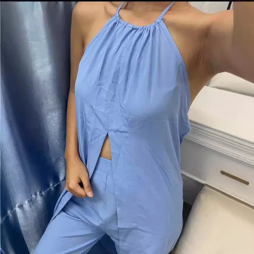 Damen Eleganter Zweiteiler mit stilvollem Mantel und cropped Hose EB