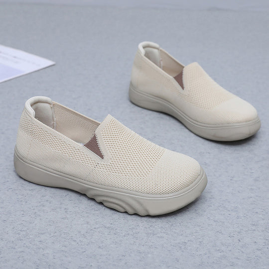 Damen Bequeme und atmungsaktive Slip-On Freizeitschuhe mit flexiblem Obermaterial EB