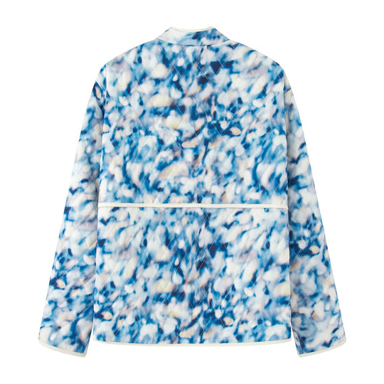 Damen außergewöhnliche Steppjacke mit floralen Mustern und praktischen Taschen EB