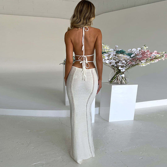 Damen Maxi-Strandkleid mit innovativem Cut-Out-Design EB