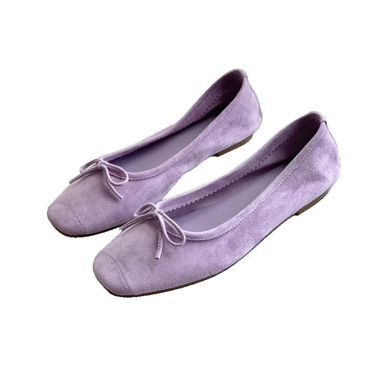 Damen Flache Ballerinas mit zierlichem Schleifenakzent EB