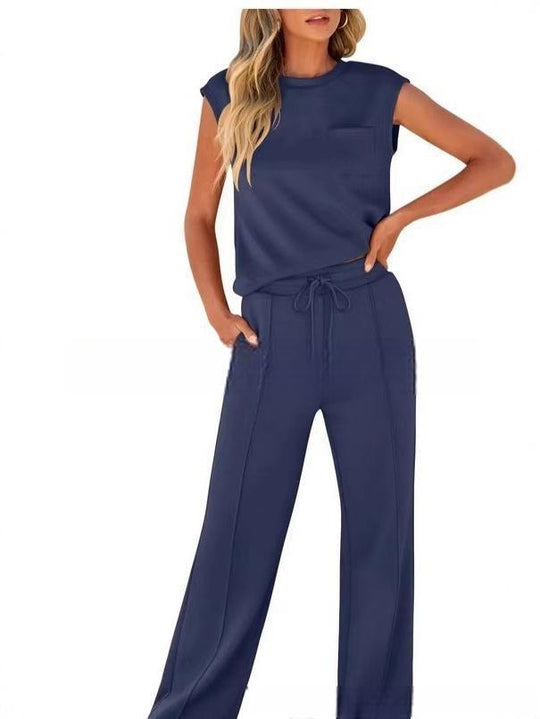 Damen Bequemes Freizeitanzug-Set mit weitem Schnitt und modischen Details EB