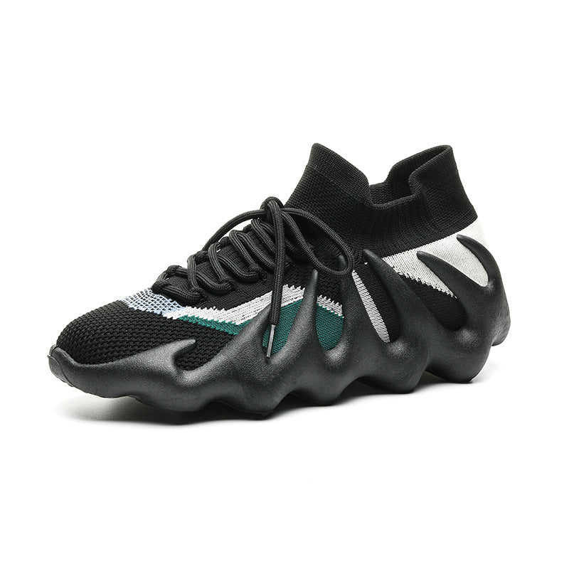 Damen Sneaker mit elastischem Strickoberteil und stoßdämpfendem Sohlenprofil EB