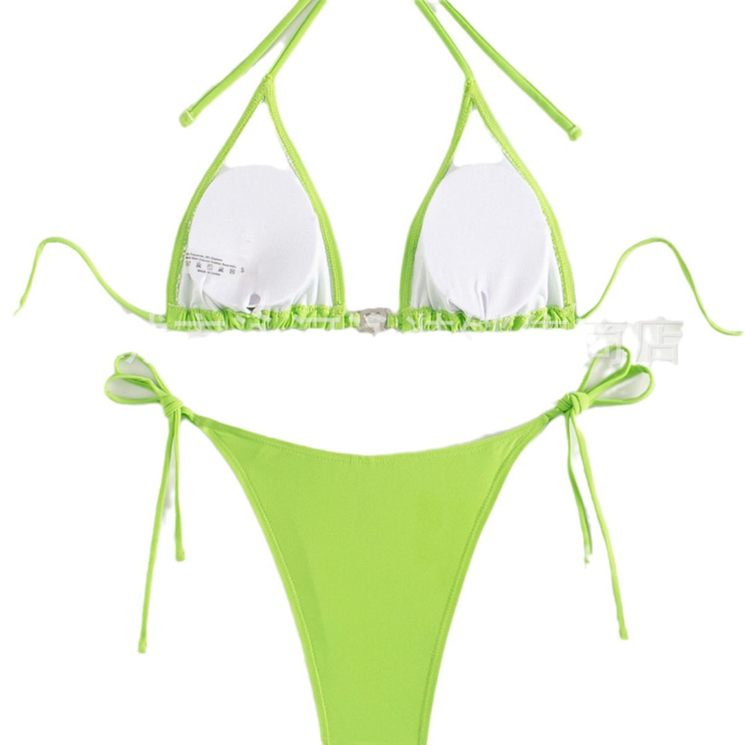 Damen Triangel-Bikini mit herzförmigen Akzenten und verstellbaren Riemen EB