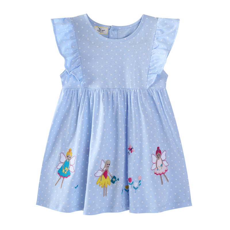 Mädchen Kleid mit niedlichen Feenapplikationen EB