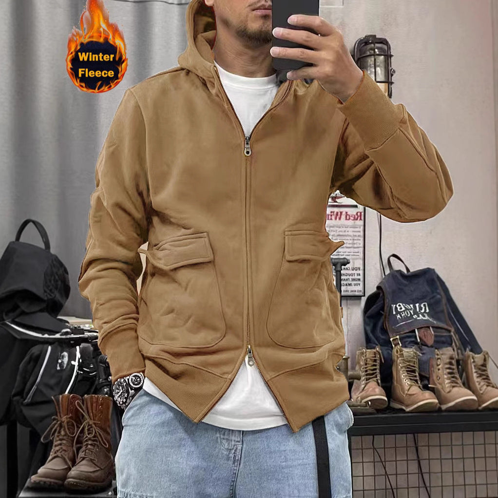 Herren warme Fleecejacke mit praktischen Taschen und modernem Schnitt EB