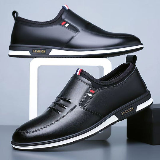Damen Bequeme Slip-On Leder Sneakers mit modischem Design EB