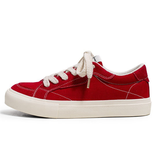 Unisex lässiger Canvas-Low-Top Sneaker mit kontrastnaher Ziersteppung und gepolsterter Plateausohle EB