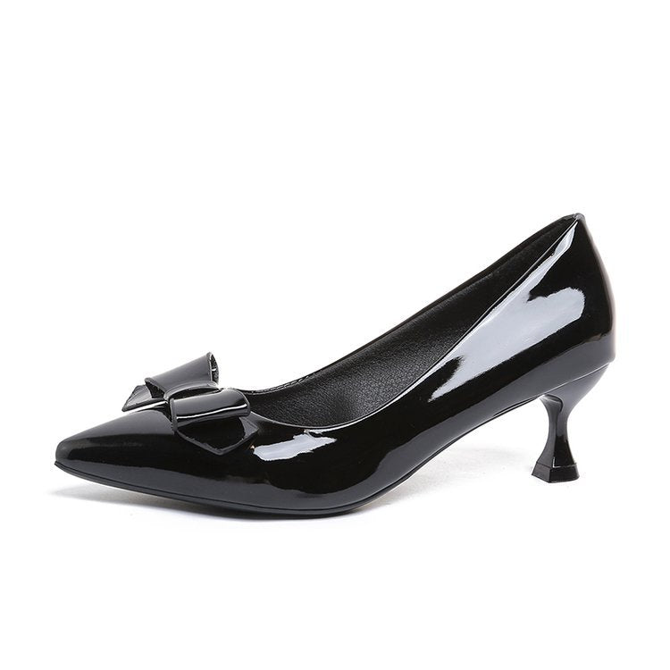 Damen elegante Pumps mit Schleifenakzent EB