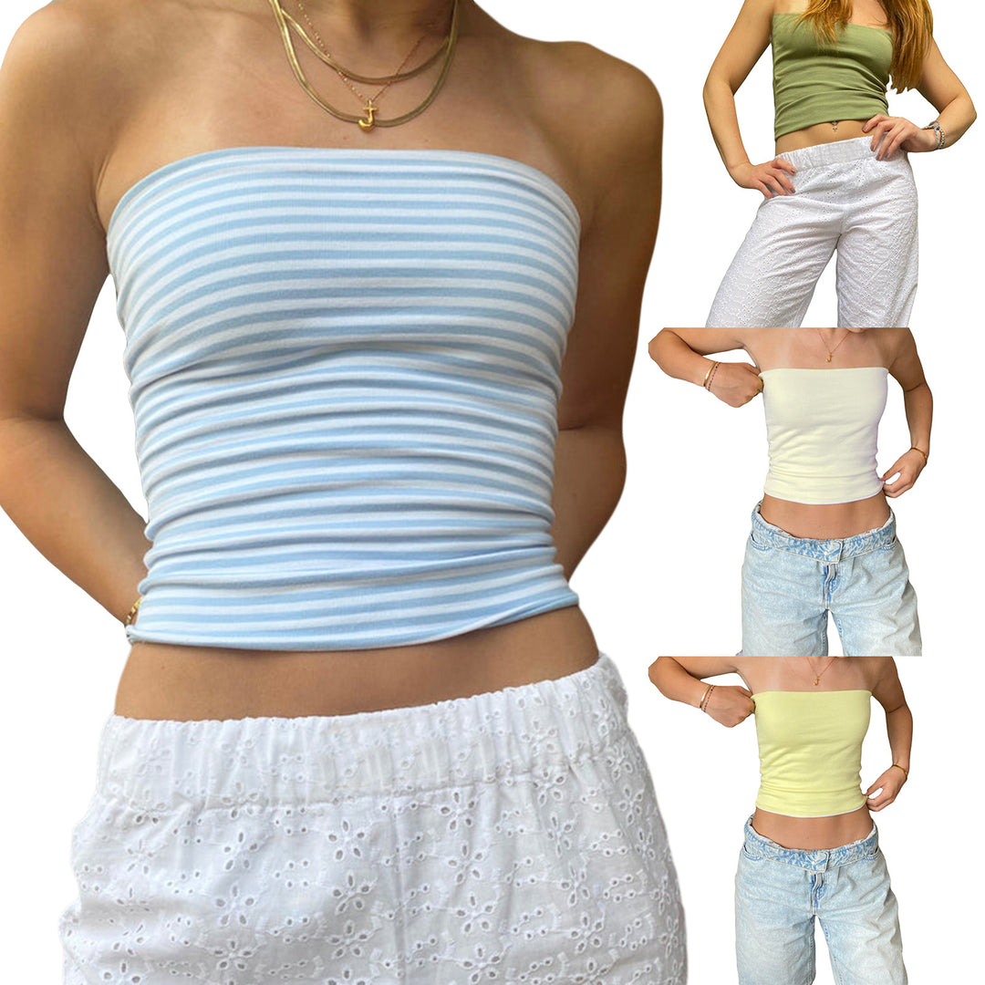 Damen Bustier-Oberteil mit feinen Streifen EB