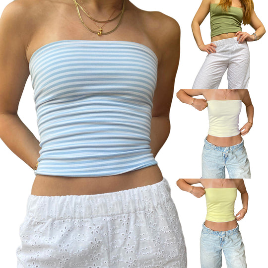 Damen Bustier-Oberteil mit feinen Streifen EB