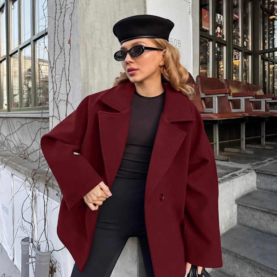 Damen Elegante Wickeljacke mit Gürtel und lässigem Schnitt EB