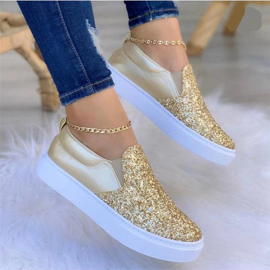 Damen Freizeit-Slipper mit modischem Logo-Design und elastischen Einsätzen EB