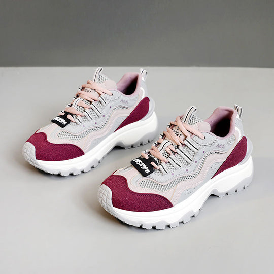 Damen trendige Chunky Sneakers mit atmungsaktivem Mesh und stabiler Sohle EB