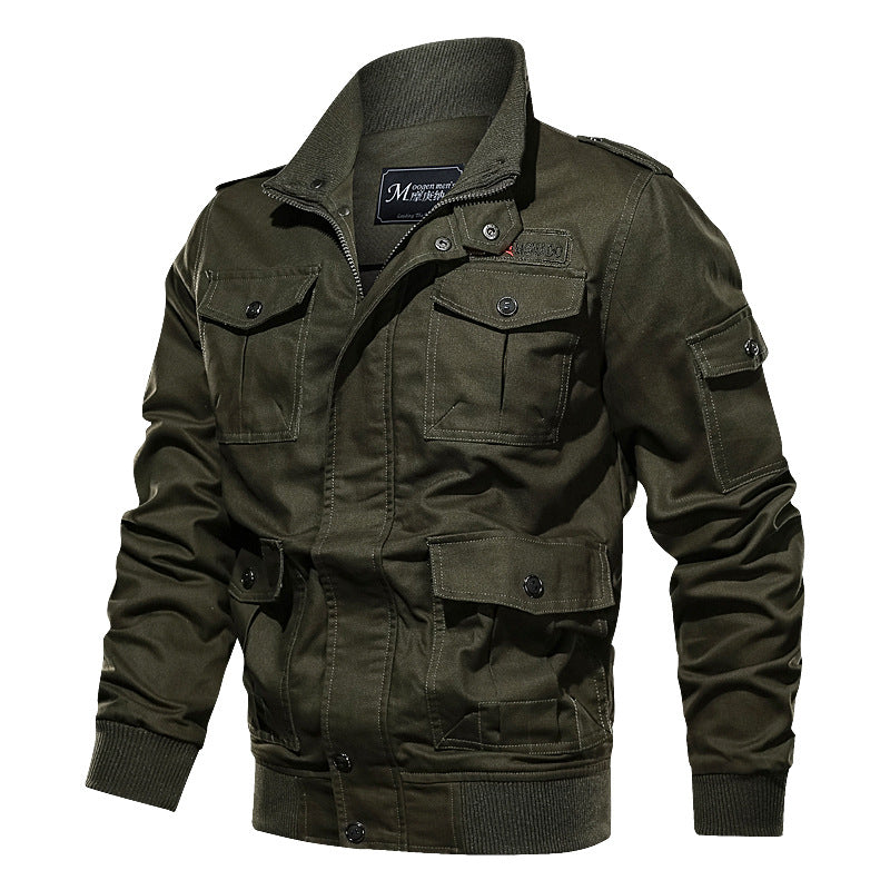 Herren  robuste Fieldjacke mit Mehrfachtaschen, gesteppter Innenleiste und Rippbündchen EB