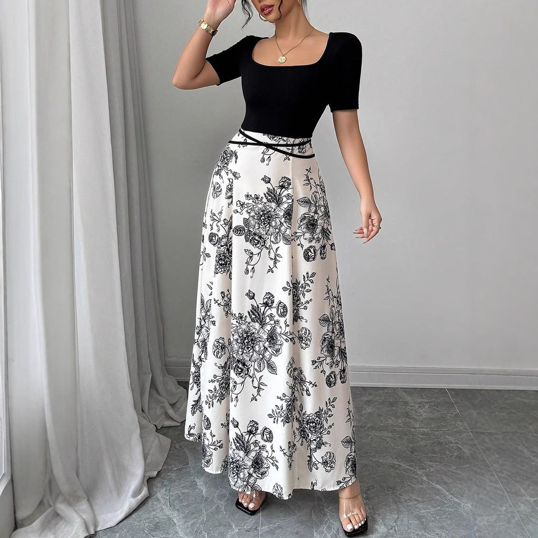 Damen Eleganter Maxirock mit floralem Muster EB