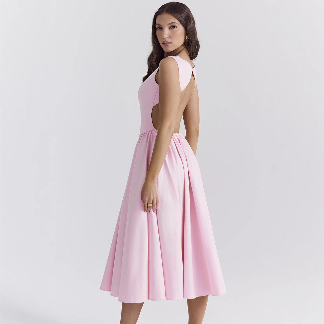 Damen Cocktailkleid mit elegantem Taillenbetonung und schwingendem Rock EB