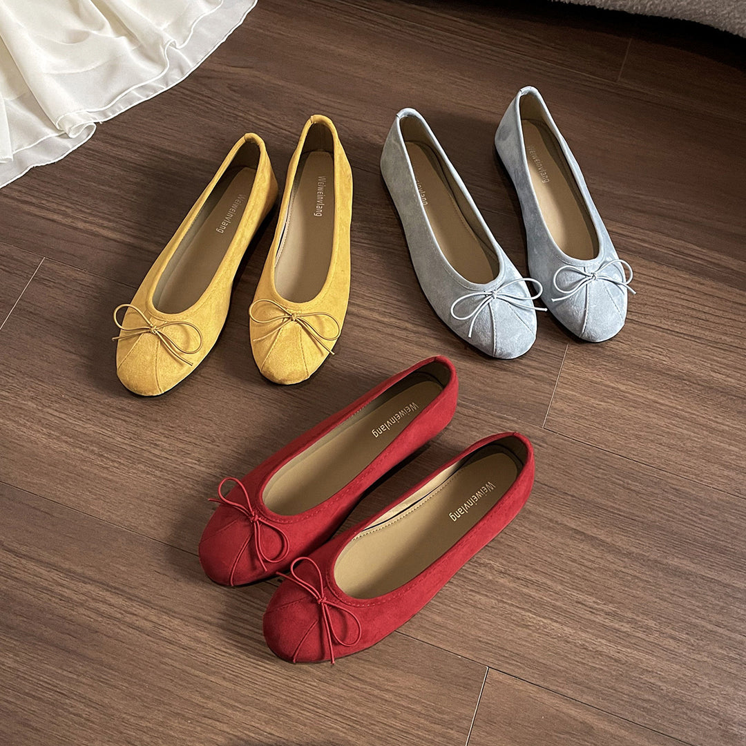 Damen Ballerina-Schuhe mit modischem Schleifenakzent und weichem Obermaterial EB