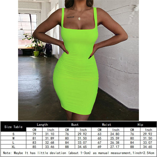 Damen Bodycon Minikleid mit breiten Trägern und taillierter Silhouette EB