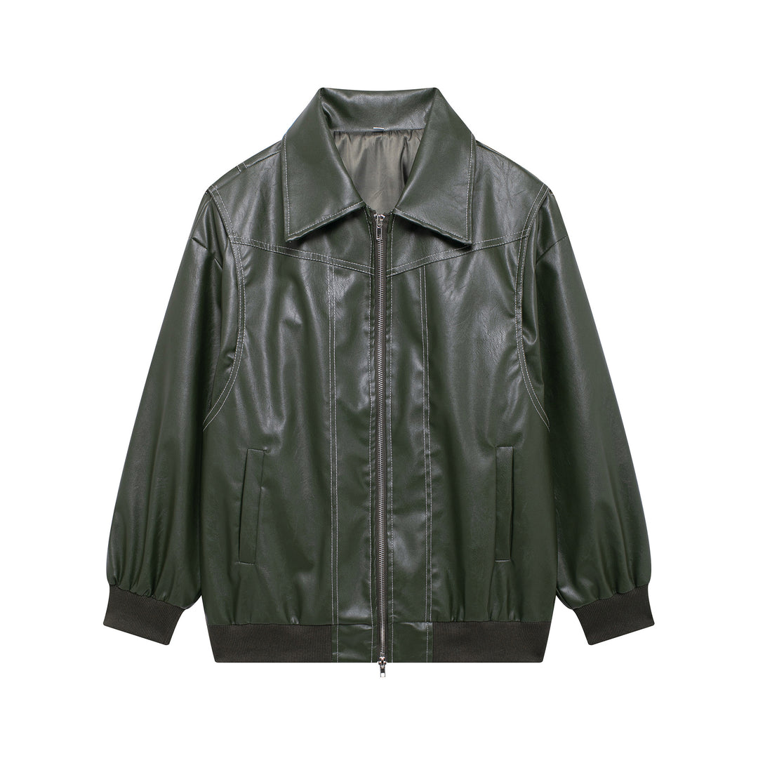 Damen Kunstlederjacke mit lässigem Schnitt und elastischem Saum EB